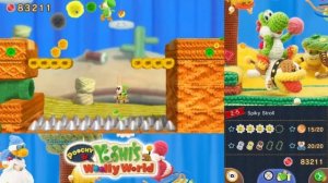 Poochy & Yoshi's Woolly World 100% Walkthrough - World 2 (All Flowers & Yarns) 3DS Gameplay