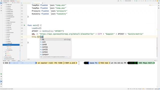 How to Consume/GET Weather Data Using Golang FIBER /HTTP REST API - PART 45(a) смотреть онлайн