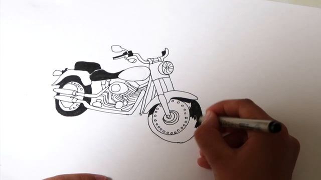 КАК НАРИСОВАТЬ МОТОЦИКЛ / РИСУЕМ красный Harley-Davidson смотреть онлайн