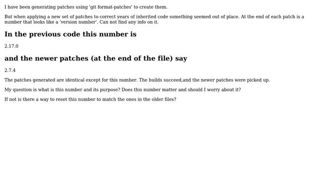 'git format-patch' number at end of patch смотреть онлайн
