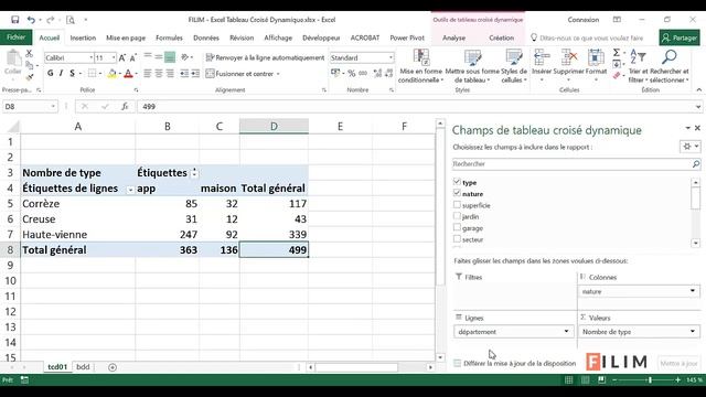 Excel - 3 Avancé - Cours Tableau Croisé Dynamique 1 смотреть онлайн