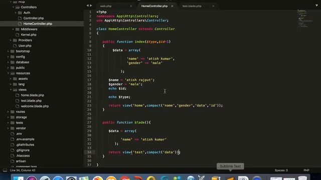 Learn Laravel 5.5 in hindi - Blade Part 1 смотреть онлайн