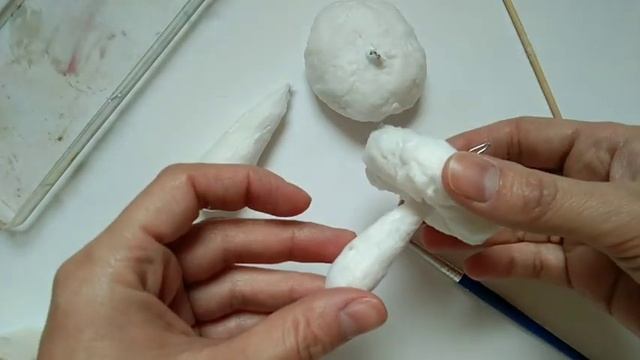 Мастер класс ватная ёлочная игрушка грибочек. МК Гриб из ваты. смотреть онлайн