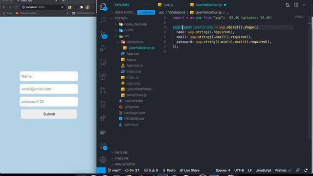Form Validation In React Using YUP Tutorial смотреть онлайн