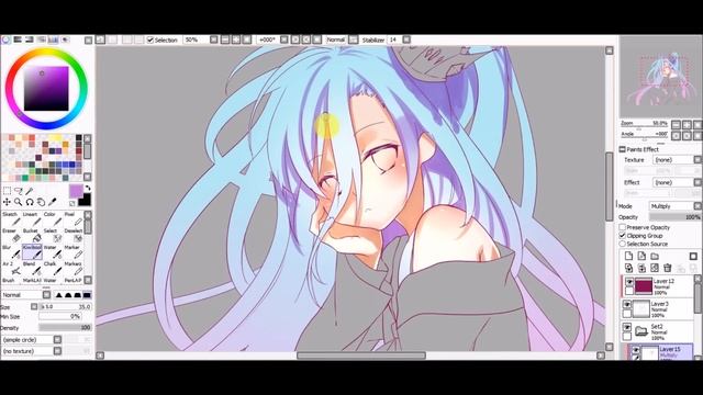speed drawing (PAINT TOOL SAI) shiro NO GAME NO LIFE смотреть онлайн