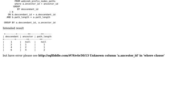 1054 - Unknown column in subquery смотреть онлайн
