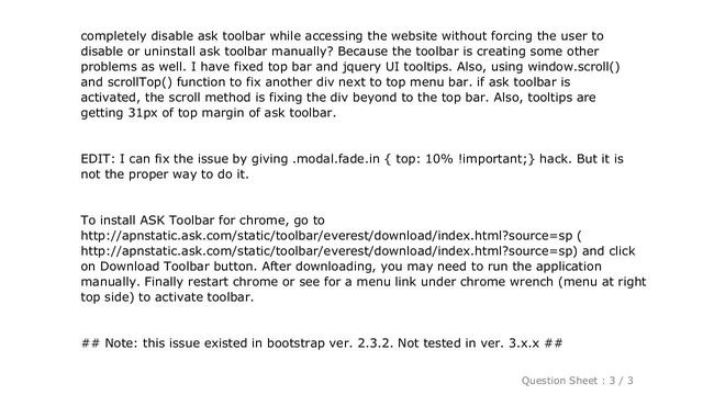 HTML : Ask Toolbar preventing Bootstrap Modal to show смотреть онлайн