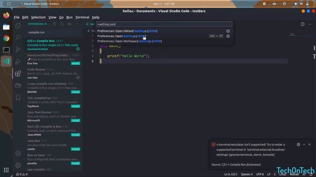 Visual Studio Code Run C Program In External Terminal смотреть онлайн