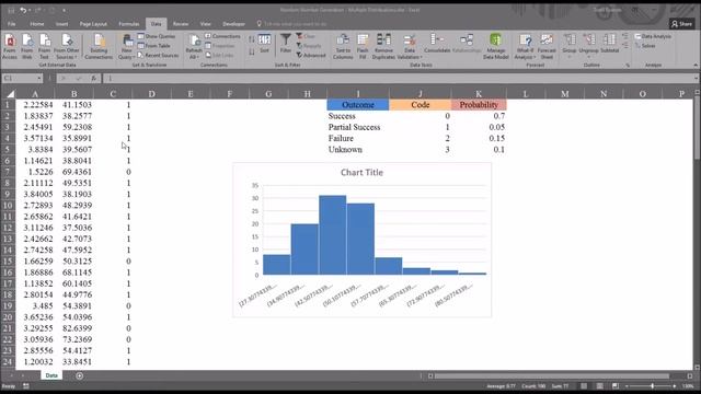 Random Number Generation Function in Excel 2016 to Produce Multiple Distributions смотреть онлайн