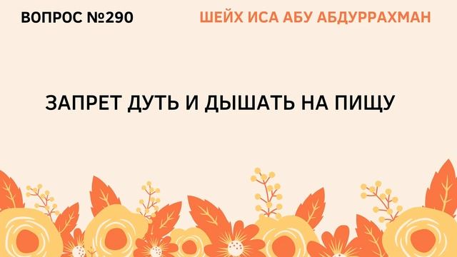 290. Запрет дуть и дышать на пищу || Иса Абу Абдуррахман смотреть онлайн