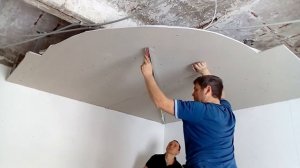 Полукруг на потолке из ГКЛ, 2уровень из гипсокартона  ИНТЕРЕСНО