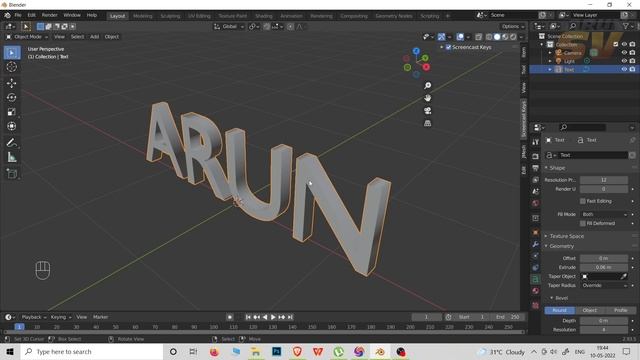 Create 3d Bevelled Text in Blender Tamil Tutorial | Gold & Chrome смотреть онлайн