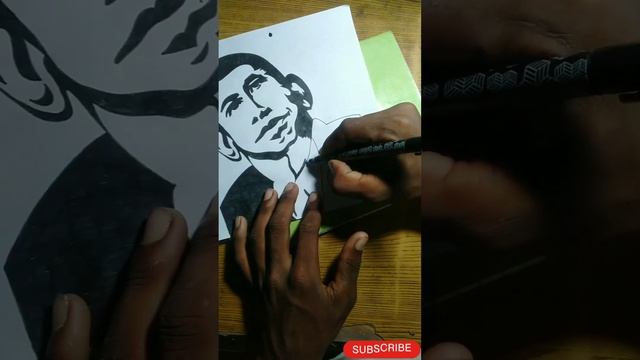Barak Obama tribal tattoo making only using by pen. смотреть онлайн