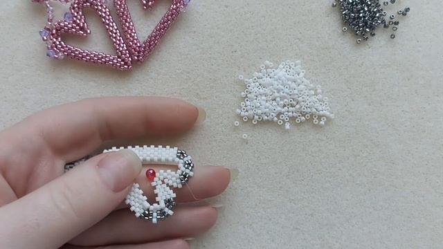 #mk Серьги из бисера в форме сердца Часть 1-я. #diy #tutorial Hart earrings Part 1 смотреть онлайн