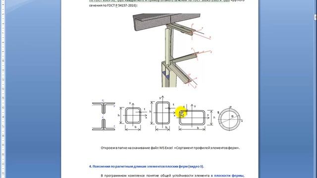 3. Расчетные длины элементов ферм (Estimated Length Of The Truss Elements)