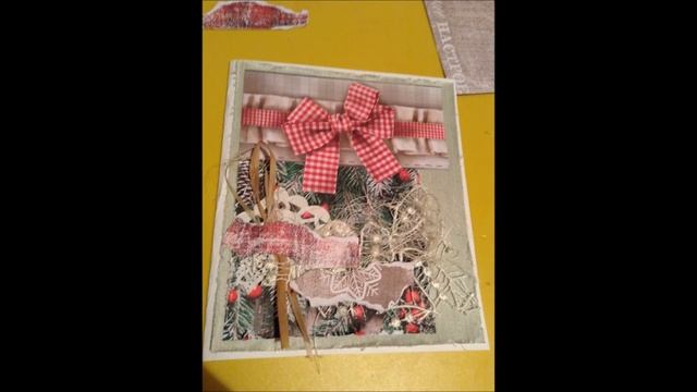 Новогодняя открытка своими руками . Мастер-класс. Скрапбукинг. смотреть онлайн