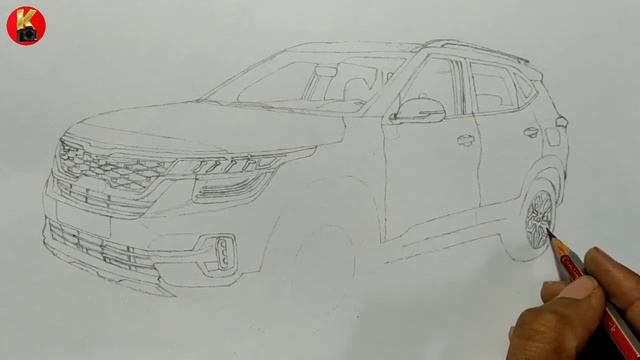 How To Draw Kia Seltos  |  Kia Seltos Drawing  |  Car Drawing  |  Kia Seltos