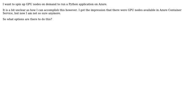 What are the options for running GPU nodes in Paas on Azure? смотреть онлайн