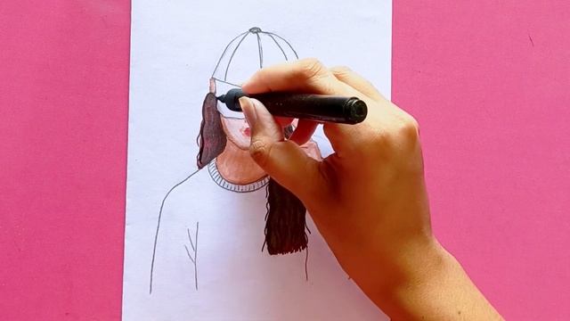 How to draw Hidden face - step by step Part - 2 || Pencil Sketch for beginners || Girl drawing eas смотреть онлайн