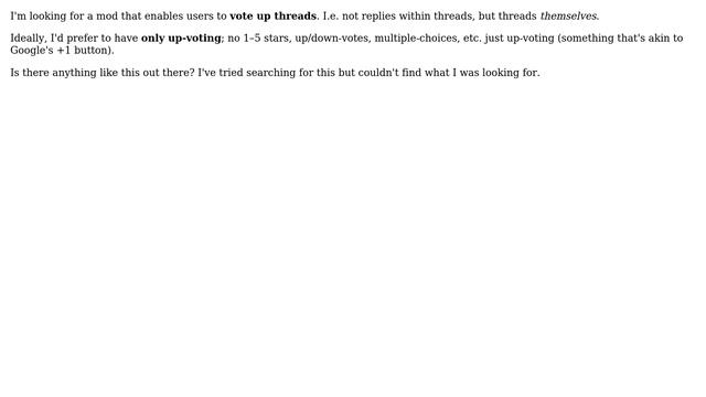 Webmasters: phpBB: Is there any mod for voting up Threads? смотреть онлайн