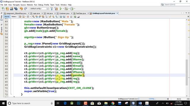 Java Swing | GridBagLayout and GridBagConstraints| How To Create Registration Form (Hindi & Urdu) смотреть онлайн