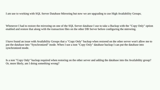 Database Backups Query for SQL Server High Availability Groups смотреть онлайн