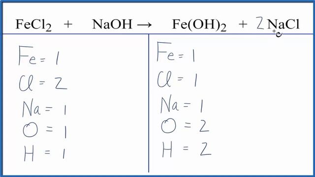 How to Balance FeCl2 + NaOH = Fe(OH)2 + NaCl смотреть онлайн