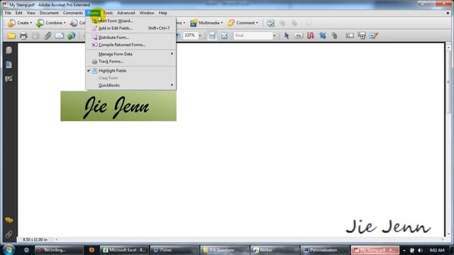 Create Your Own Personal Adobe Acrobat Stamp Using Excel смотреть онлайн