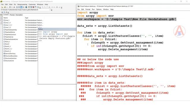 How to delete empty feature class in ArcGIS|Arcpy delete empty features|By Using Arcpy|By JastGIS смотреть онлайн