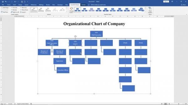 How to make organizational chart in Microsoft Word