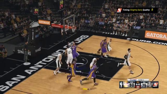 NBA 2k15 Сезон за Лейкерс - PlayOff NBA, Spurs 3-ий матч, 2-ая половина смотреть онлайн
