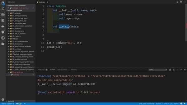 02 - A Full Python Refresher - 031 Magic methods __str__ and __repr__
