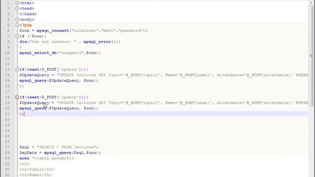 PHP Lesson 39 - Deleting, Updating, and Displaying Records from a MySQL Database смотреть онлайн