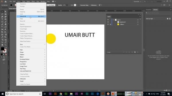 Lock and Unlock - Adobe Illustrator CC 2019
