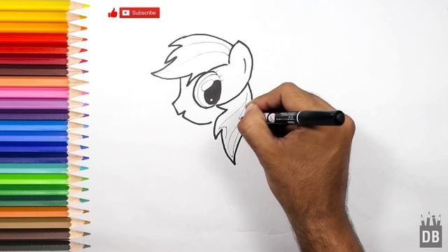 How to Draw Unicorn Rainbow Dash | My Little Pony | For Kids Easy Step By Step смотреть онлайн