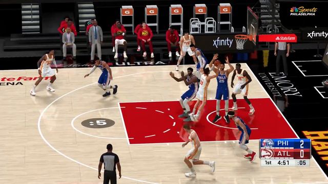 NBA 2K21 76ers vs ATL l Empty Arena Mod PC смотреть онлайн