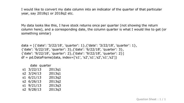 Pandas : How to convert dates to quarters in Python? смотреть онлайн