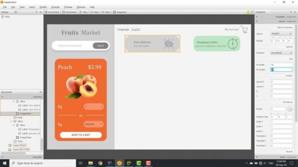 JavaFX UI: Fruits Market Design & Dynamic GridPane