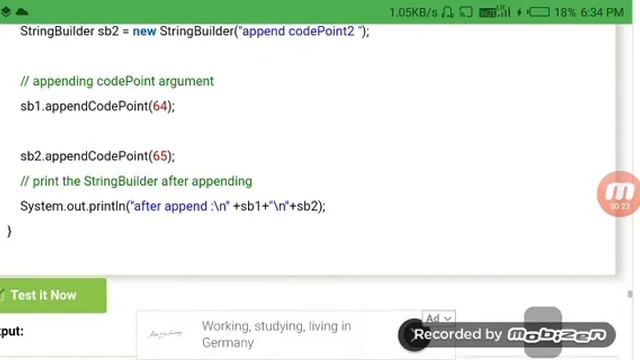 Java string builder append () method смотреть онлайн