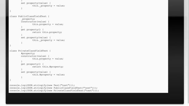 JSON stringify ES6 class property with getter/setter смотреть онлайн