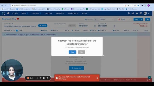 How to Create Report Issue for not Uploading CSV File_English_eVitalRx смотреть онлайн