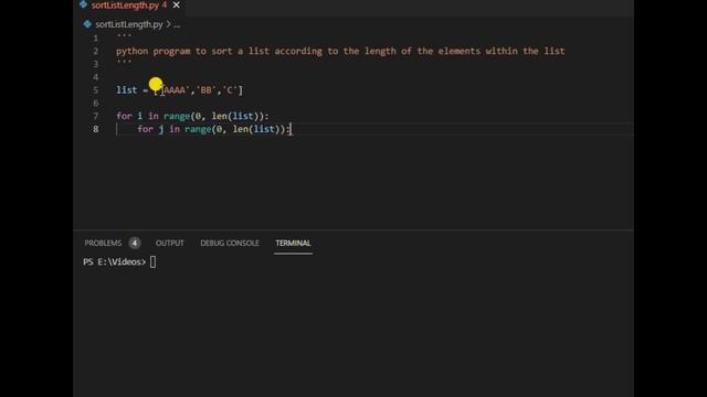 Sort list by length of elements using Python смотреть онлайн