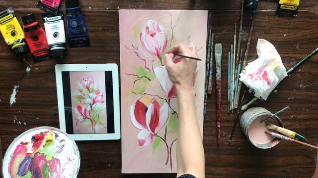 Мастер-класс «Интерьерная картина своими руками», акрил смотреть онлайн