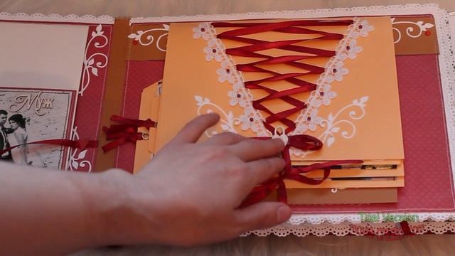 Скрапбукинг. Свадебный фотоальбом "Бордо",более 150 фото. смотреть онлайн