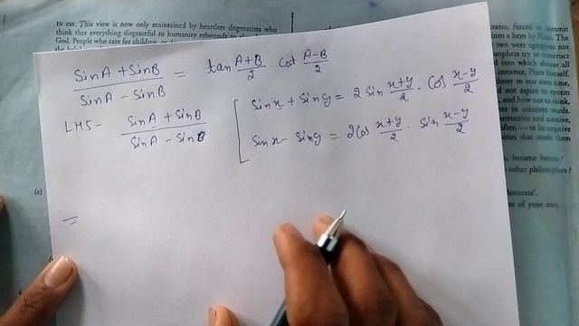 Prove that: (sinA+sinB)/(sinA-sinB) = tan(A+B)/(2).Cot(A-B)/(2) смотреть онлайн