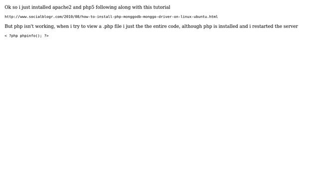 PHP not working on fresh install смотреть онлайн