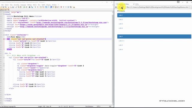 Bootstrap Pill Menus | Tutorial смотреть онлайн