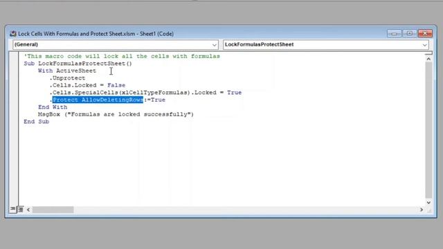 How to Lock Cells With Formulas and Protect Sheet using VBA смотреть онлайн