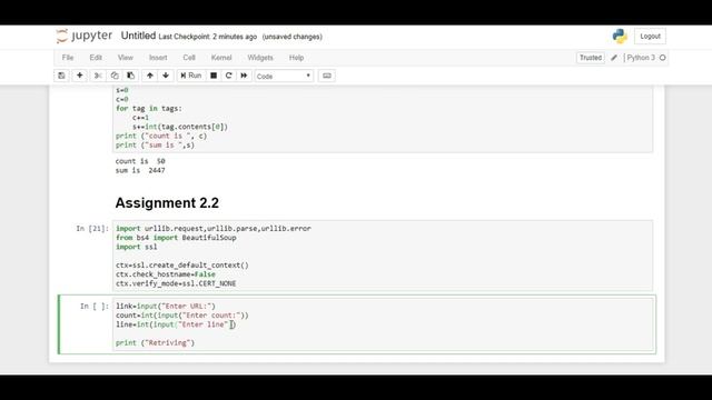 Coursera: Using Python to Access Web Data all assignments and Quizzes solved Live смотреть онлайн