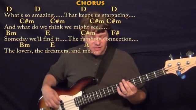 Rainbow Connection (Muppet Movie) Bass Guitar Cover Lesson with Chords/Lyrics смотреть онлайн
